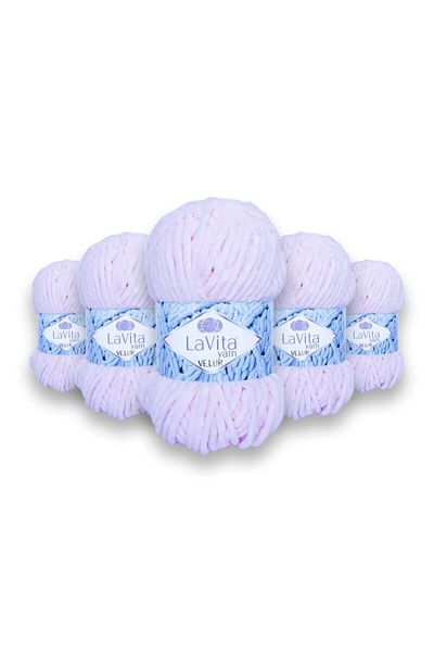 LaVita Yarn Velur Baby Velvet Yarn 5 Pack Amigurumi Πλεκτό Χέρι Σπάνιο Taka Yarn (4005-ΡΟΖ)