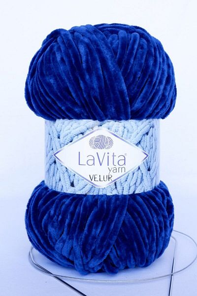 LaVita Yarn خيط مخملي للأطفال من Velur مكون من 5 قطع من خيوط Amigurumi المحبوكة يدويًا (5042-DARK BLUE)
