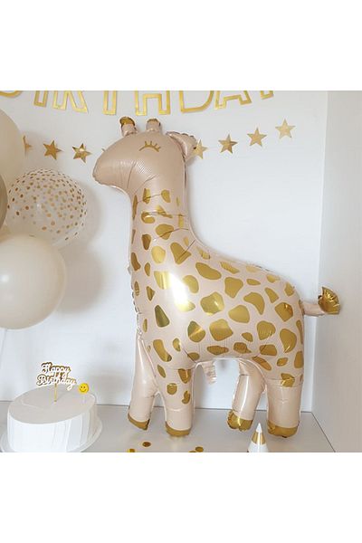 PARTİAVM Welcome Set with Animal Foil Balloons Safari Balloon Set (Bear/Gazelle/Rabbit/Unicorn)