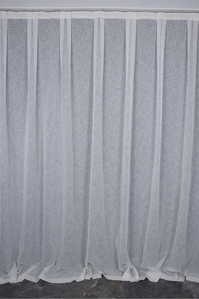 AKÇA TEKSTİL LINEN 1525 MODEL CREAM COLOR SINGLE WING Ready planted Pleated Background Curtain 300*260 cm