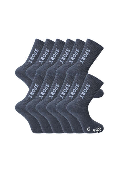 SEVA جوارب رياضية بكعب منشفة للرجال / 6 أزواج رمادي