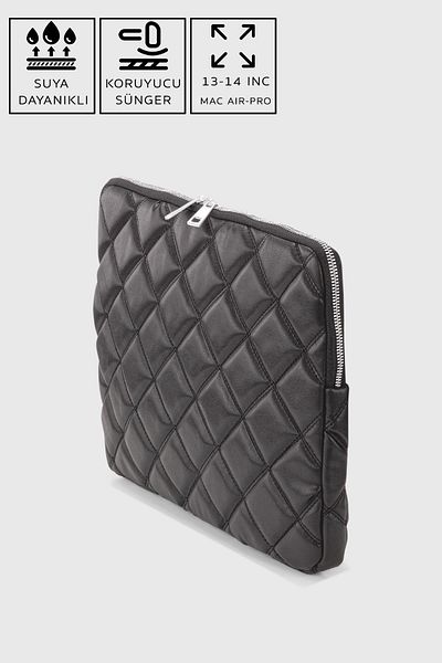 Housebags حقيبة كمبيوتر محمول مبطنة باللون الأسود مقاومة للماء، حقيبة للجنسين Macbook Air-Pro 13-14 Inc 248