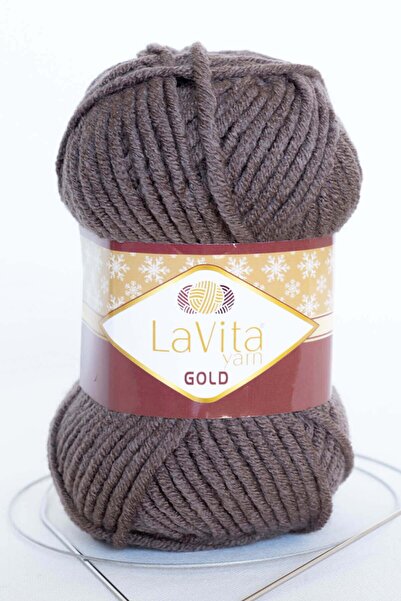 LaVita Yarn Χρυσό χοντρό χειμωνιάτικο νήμα πλεξίματος χειροποίητο (9796-TOPRAK)