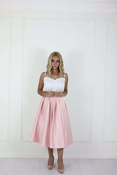 BLESS STUDIO Melenia Midi Tütülü Kloş Etek