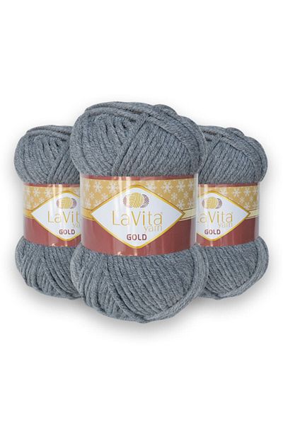 Lavita Yarn Gold 3 Pack Χοντρό χειμερινό πλεκτό νήμα Taka Yarn (6001)