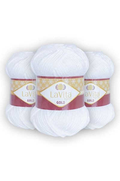 Lavita Yarn Gold 3 Pack Χοντρό χειμερινό πλεκτό νήμα Taka Yarn (9501)