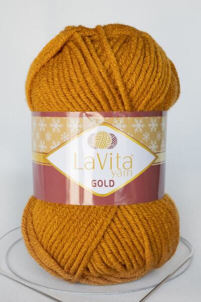 LaVita Yarn Ață de tricotat manuală de iarnă groasă aurie Taka Yarn (9537-HAR...
