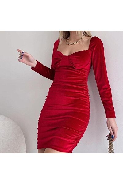 River Butik Kadife Elbise