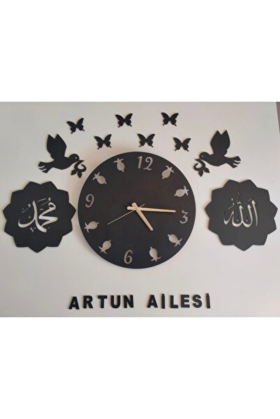 Genel Markalar Cennet Kuşları temalı Duvar Saati Kişiye Özel isim