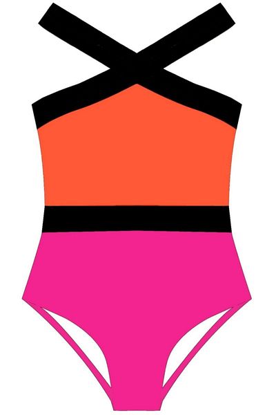DEEP BEACH Pink-orange Girl's Swimsuit Db200703cm
