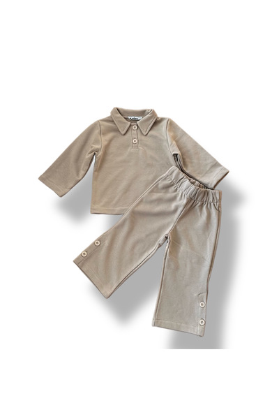 Zebra UNISEX CHARM-FREE BOTTOM TOP SET WITH COLLAR AND LEGDETAIL