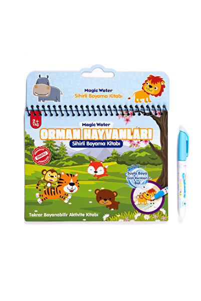 Magic Water Pedagog Onaylı Sihirli Boyama Kitabı Orman Hayvanları Özel Sulu K...