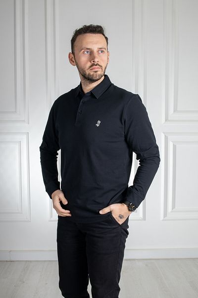 Sarar Черен суитшърт с поло яка Interview Sarar, 100% памук