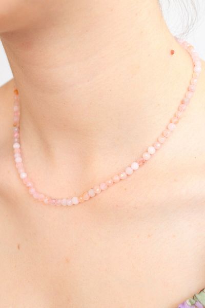 Crystalclem Pink Quartz Natural Stone Necklace