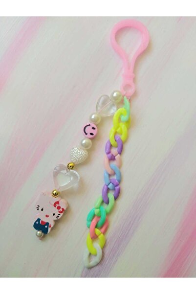 Aksesuar حلقة مفاتيح لحقيبة اليد والمحفظة باللون الوردي