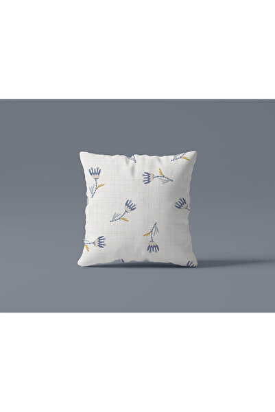 Karma Home Set de 4 huse de pernă cu model albastru franțuzesc pe două fețe