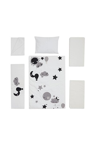 Natureza Moon Işlemeli 50*90 Bebek Nevresim Takımı 7 Parça Uyku Seti