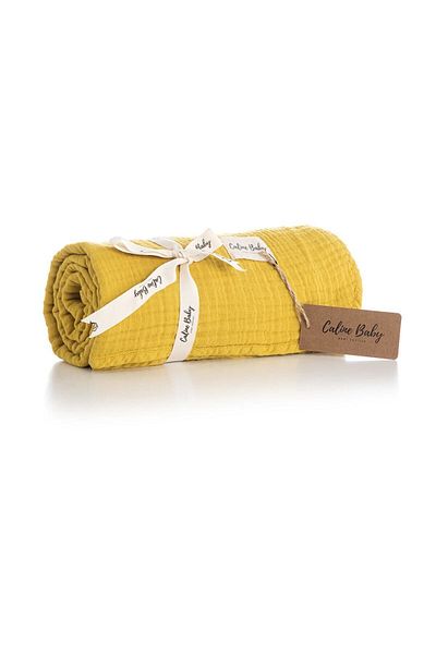 Caline Baby 4 Layer Muslin Blanket 120x120 cm - Mustard