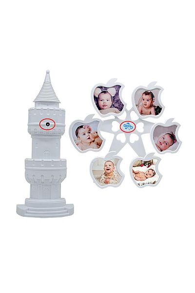 Nobbystar Rotating Movable Decorative Apple Figure Wind-Up Photo Frame with Music