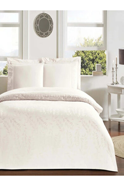 Taç Clarette Jakar Çift Kişilik Nevresim Takımı Ekru