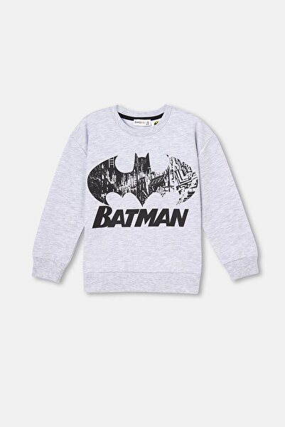 Dagi Erkek Çocuk Gri Batman Baskılı Sweatshirt