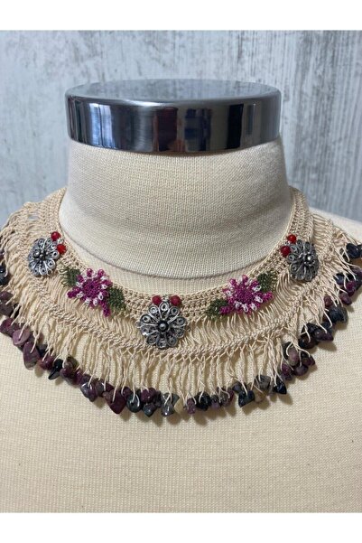 KAFTAN TAKI TASARIM Firkete Işli Doğal Taşlı Kolye