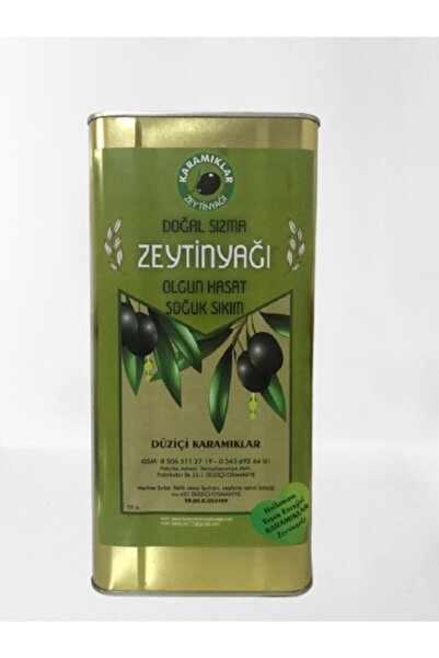 KARAMIKLAR ZEYTİNYAĞI Yeni Sezon Soğuk Sıkım Sızma Zeytinyağı - 5 Lt