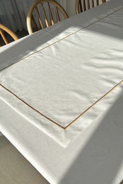 creaminhome Gold Striped Runner