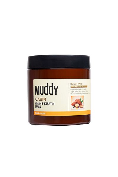 Muddy Cabin Argan and Keratin Mask 500 ml Care Cream for Damaged and Broken Hair8697426731254