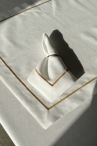 creaminhome Gold Striped Runner