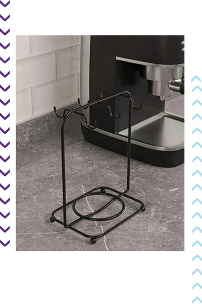 bimbambom Hanging Cup Stand, Cup Hanger, Black Cup Stand, Cup Set Stand (Plat...