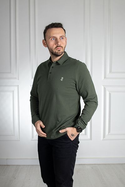 Sarar Συνέντευξη Saris Polo Neck 100% βαμβακερό χακί πράσινο φούτερ