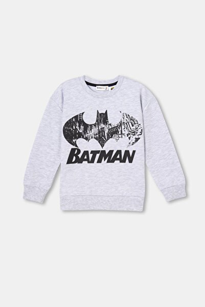 Dagi Erkek Çocuk Gri Batman Baskılı Sweatshirt