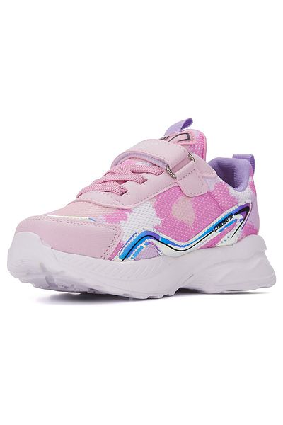 İmerShoes Pantofi Hello Kitty alb pudra - Pantofi pentru fete cu șireturi din cauciuc și velcro cu hologramă 2014