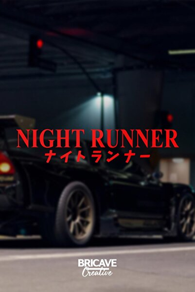 Bricave Night Runner Jdm Car-motorcycle Sticker 50x10,35cm