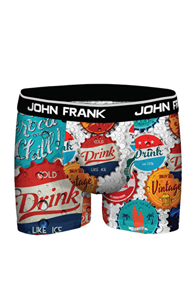 John Frank Renkli Desenli Dijital Baskılı Erkek Boxer