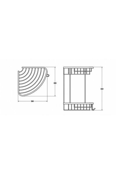 Sedef Suport pentru șampon din inox pentru baie antică, 2 piese