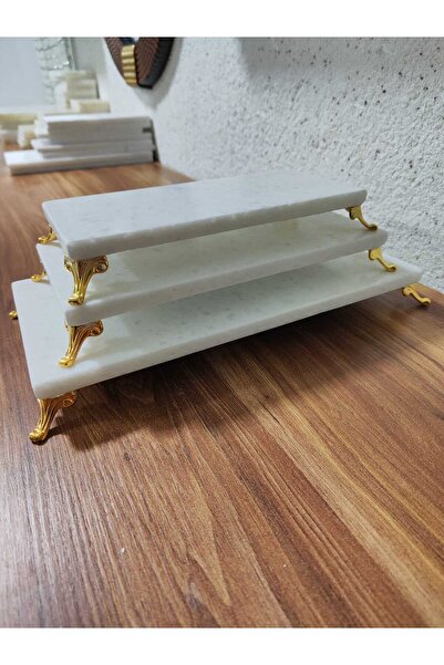 ROİPİERRES MERMER 3-Piece Real Marble Presentation Tray