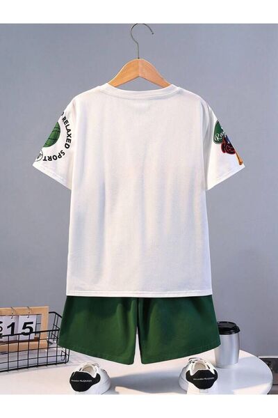 Machetta Children's Show Printed Top and Bottom Set Cotton Shorts T-Shirt Set