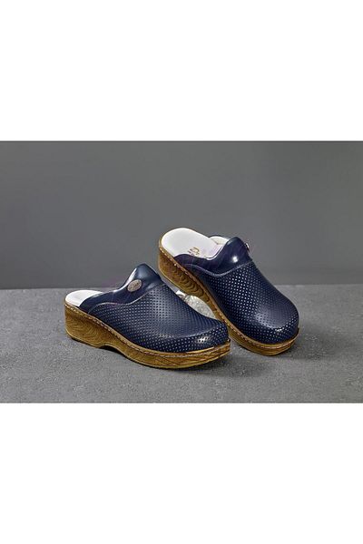 Dr. Mitra Wood Look Sabo Slippers 601 Navy Blue