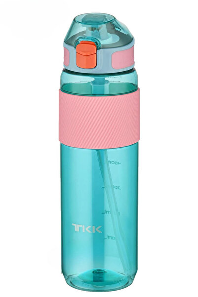 Vagonlife زجاجة مياه تريتان بحجم الجسم من السيليكون سعة 800 مل من TKK مع قش و...