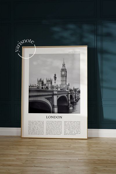 Yaris Note Σχέδιο αφίσας London Frameless