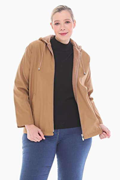 VETRE Γυναικείο αδιάβροχο μεγάλου μεγέθους με κουκούλα Mink Fleece 1005