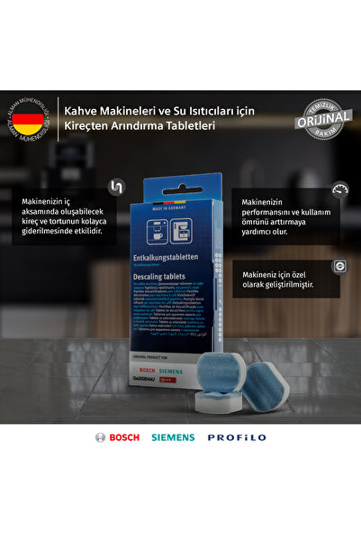 Bosch Kahve Makineleri ve Su Isıtıcıları için Kireç Çözücü Tabletler