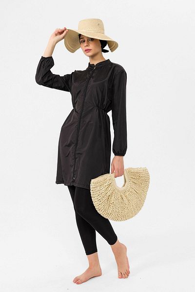 modabirsen Full Covered Hijab Swimsuit Double Set Tunic Tights