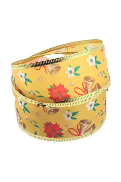 Lora Wedding 2.7m 38mm Wide New Year Themed Imported Ribbon with Wire Edges