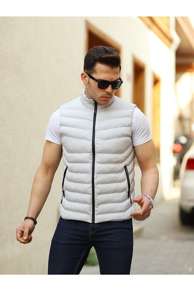 Boymen Men's Gray Puffer Vest