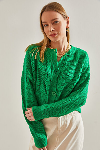 Bianco Lucci Women's Five-Button Knitwear Cardigan