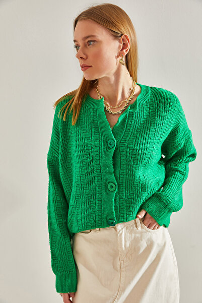 Bianco Lucci Women's Five-Button Knitwear Cardigan