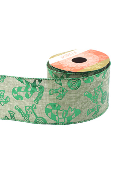 Lora Wedding 2.7m 65mm Wide New Year Themed Imported Ribbon with Wire Edges